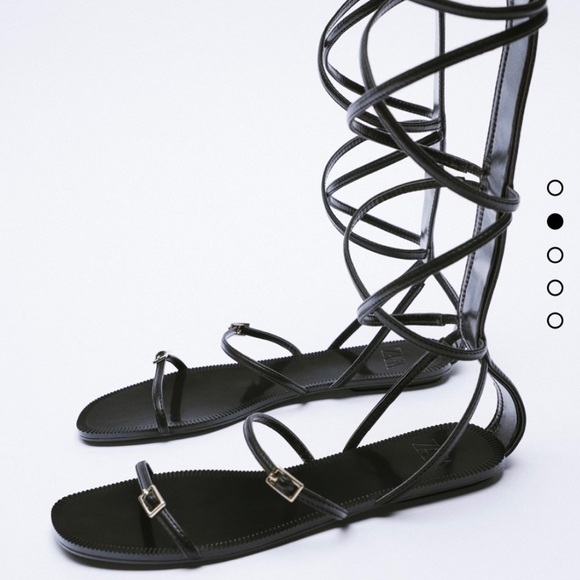 ZARA multi strap flat sandals- black , size EUR 37 NEW!!! - Picture 4 of 6